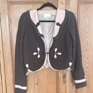 Anthropologie wool jacket with silk lining size medium